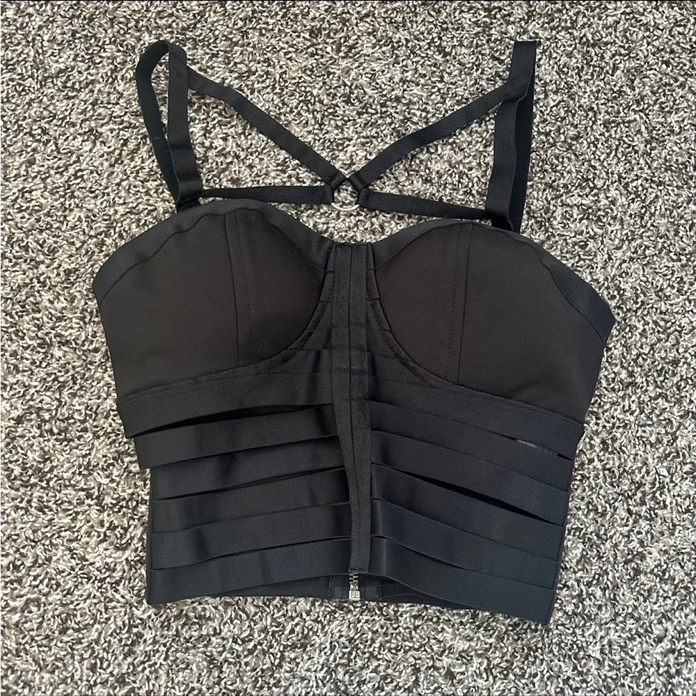 Black gothic corset top by Charlotte Russe